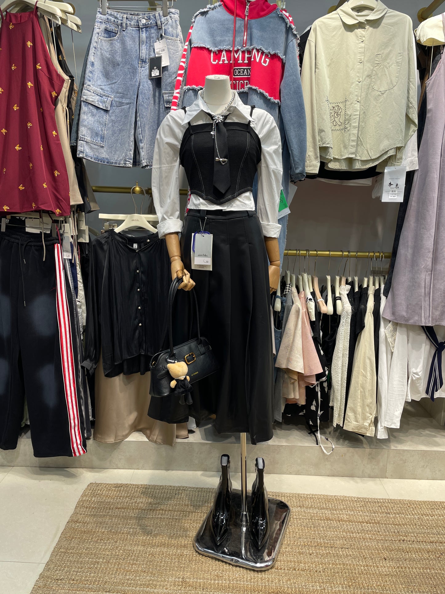 Pleated Leather Skirt