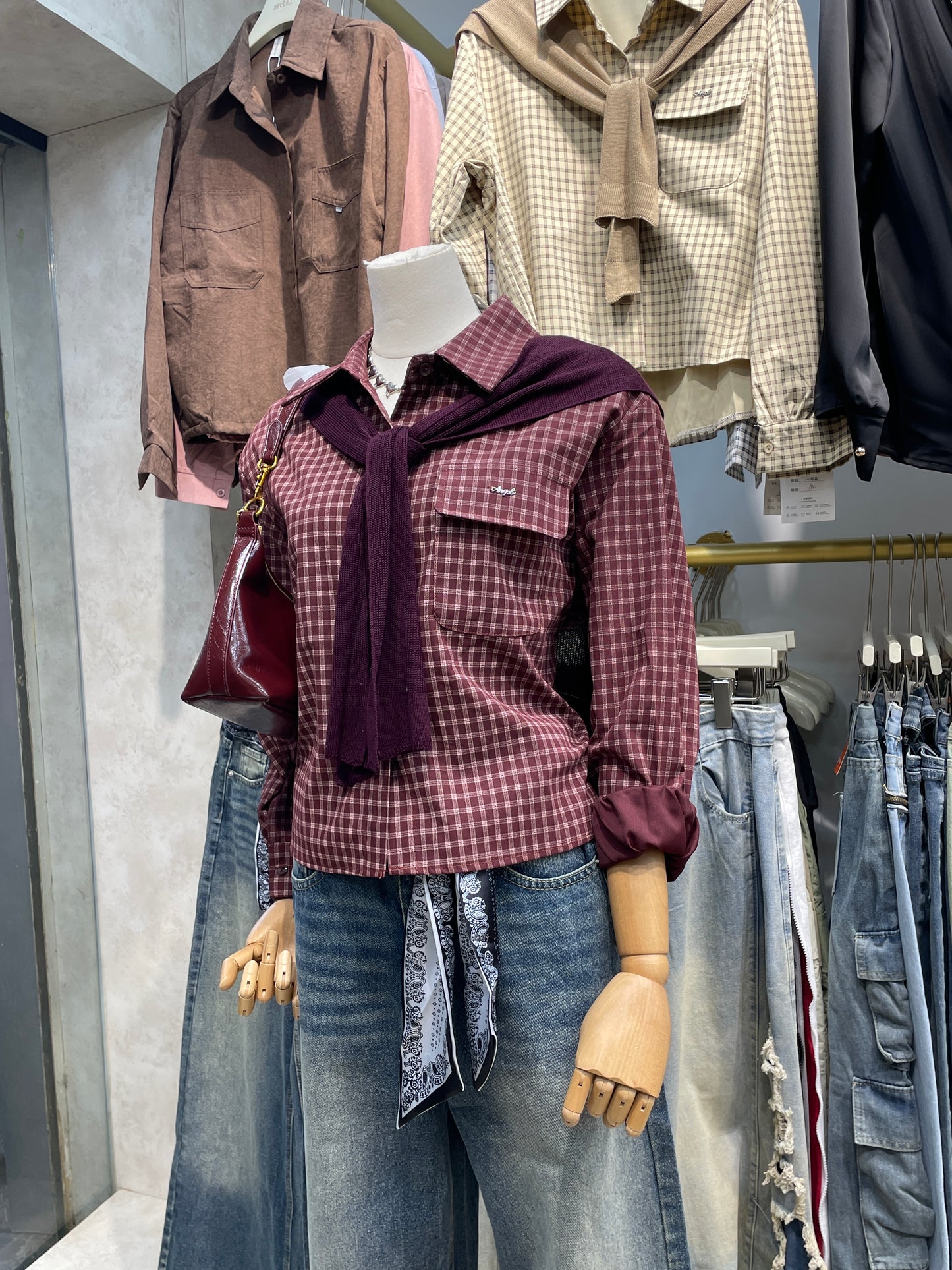 Korean Checkered Layered Shirt