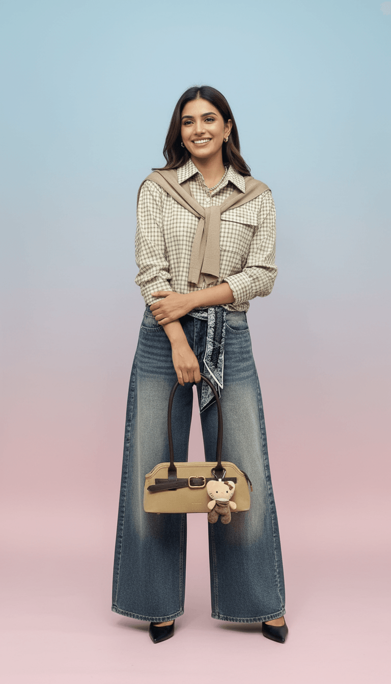 Korean Checkered Layered Shirt