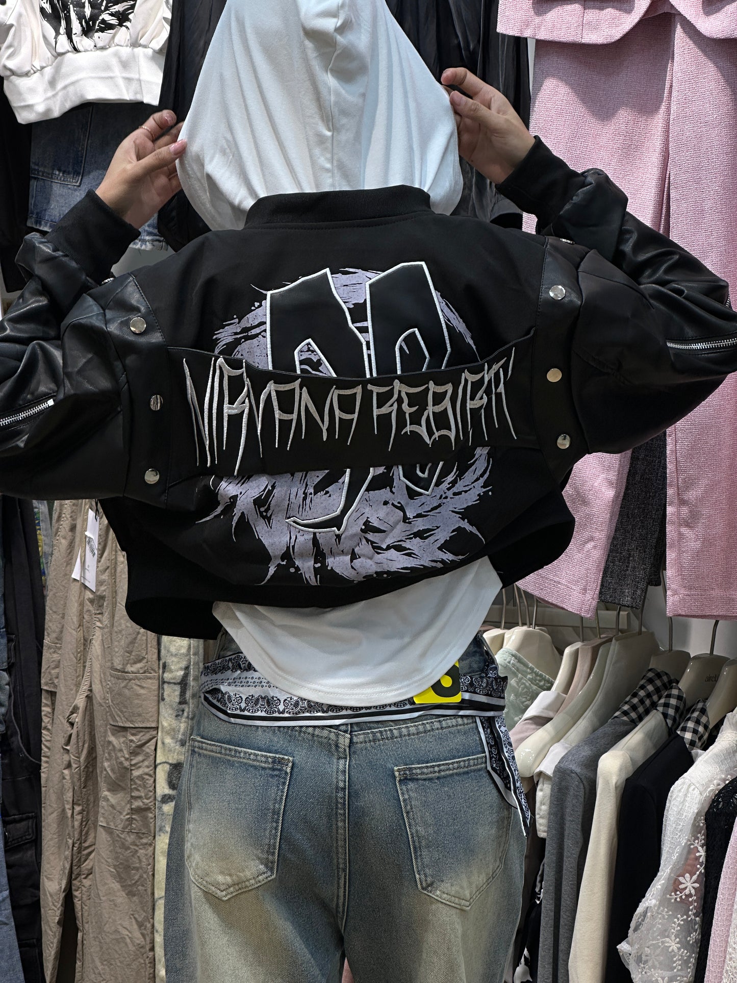 Embroidered Leather Jacket