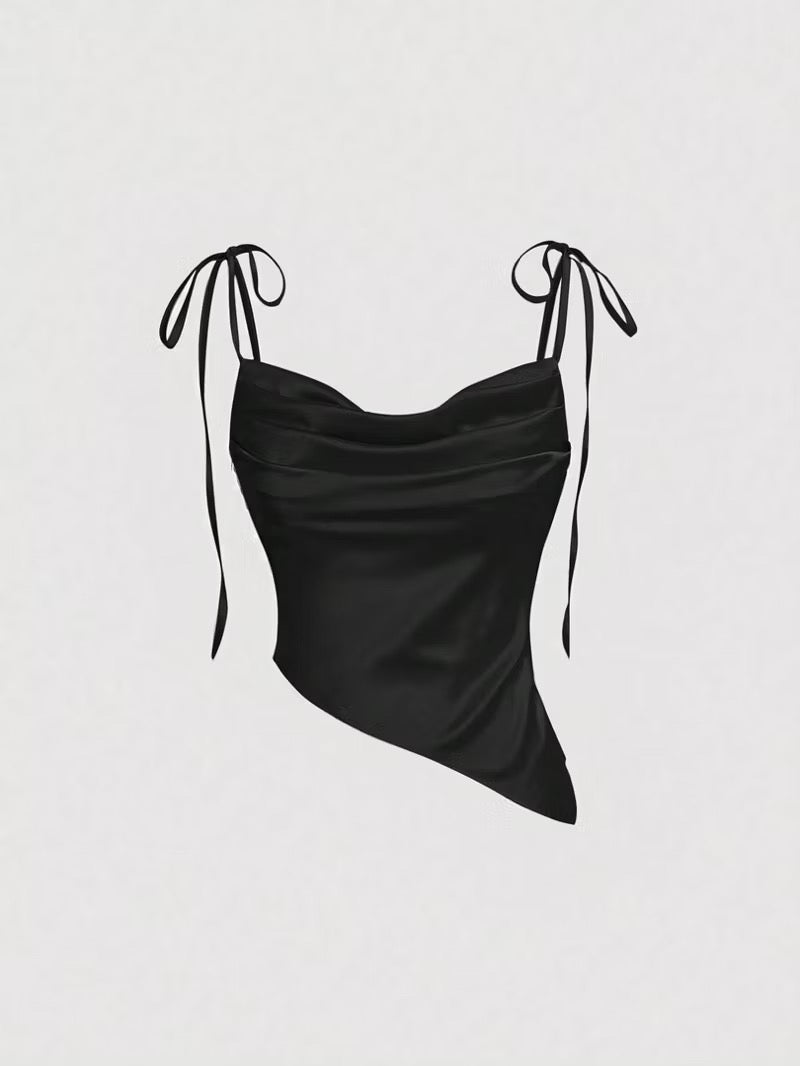 Cowl Neck Satin Top