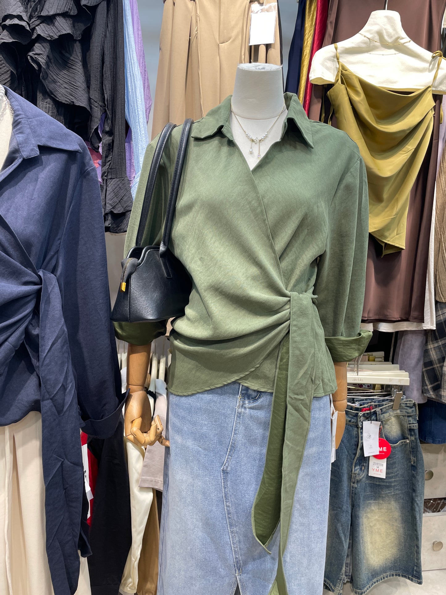 Midnight Drape Tie Shirt