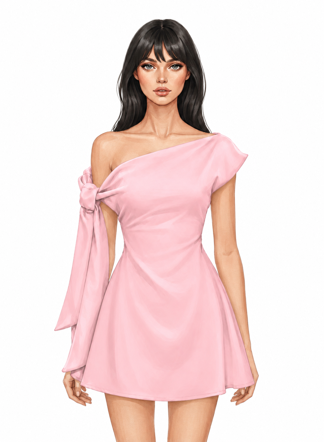 Blush Bow Mini Dress