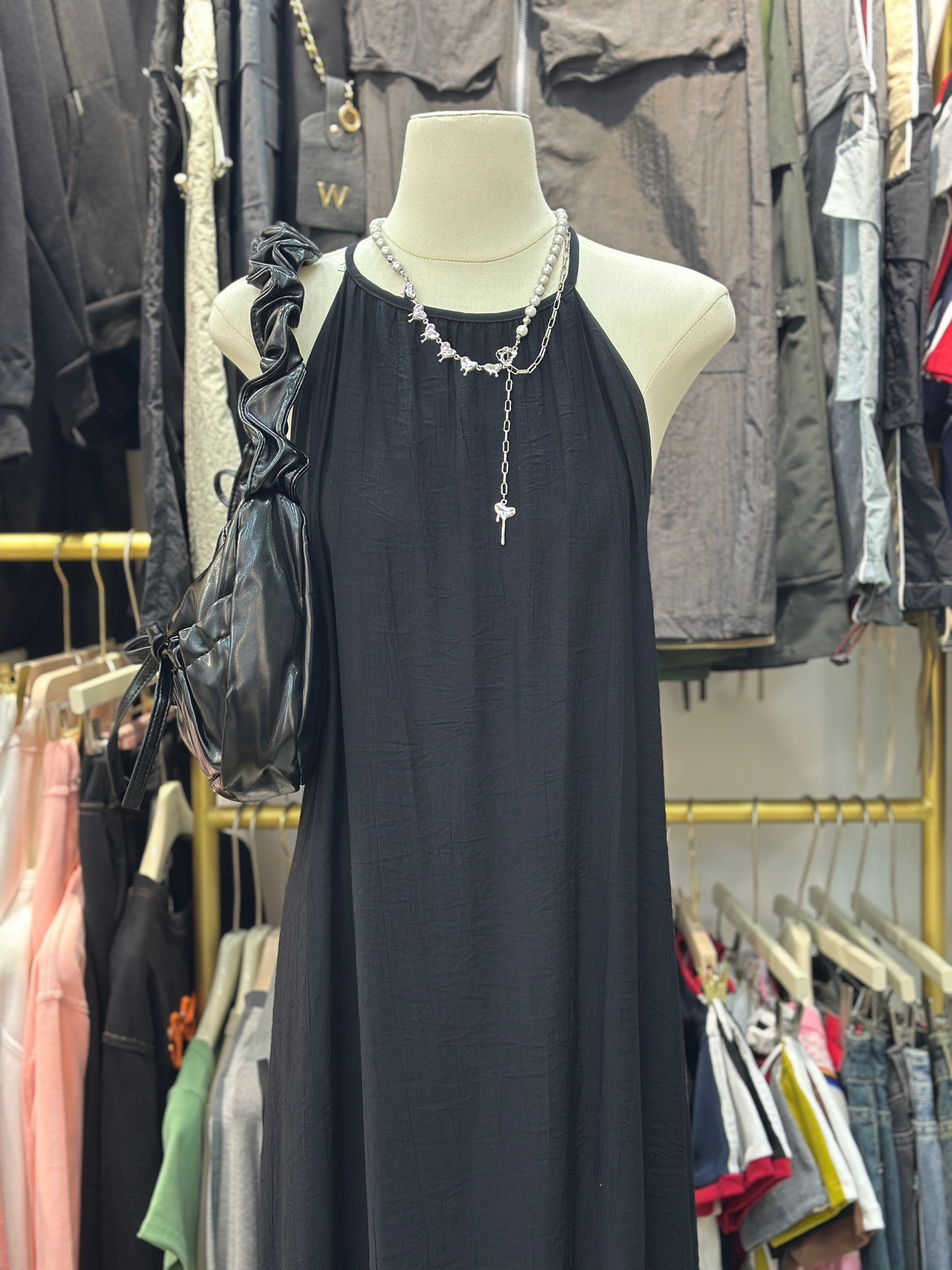 Black Tiered Strappy Dress