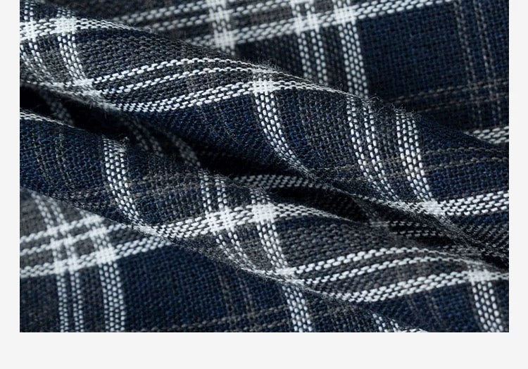 Fall Asymmetric Checkered Midi Skirt