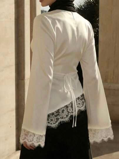 Lace Satin Top