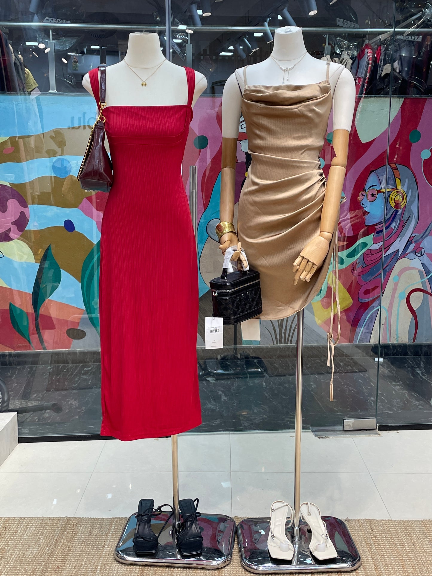 Satin Ruched Mini Dress