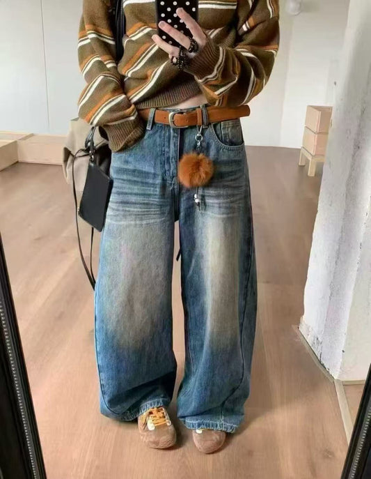 Fleece Wide-Leg Jeans