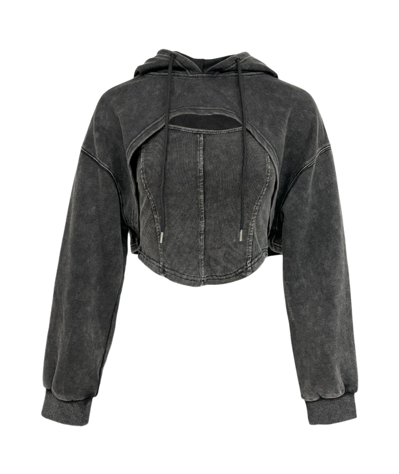 Corset Top with cropped hoodie