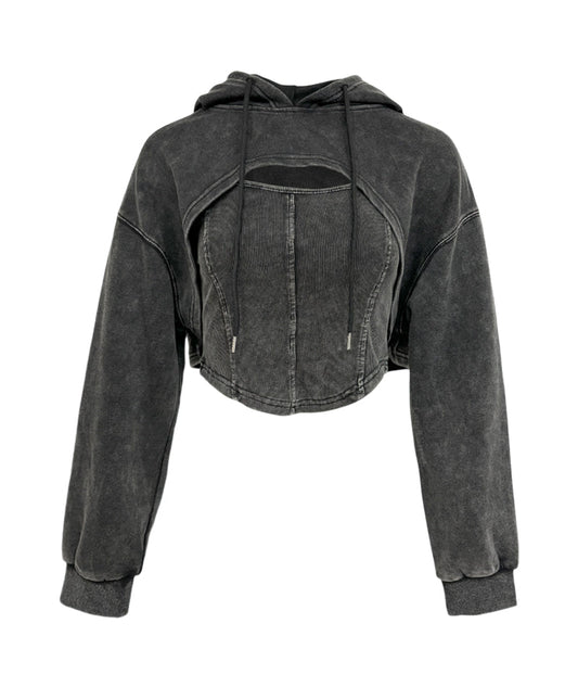 Corset Top with cropped hoodie